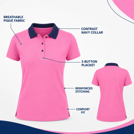 Custom women’s cotton polo shirt - Image 3