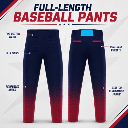 Custom Full-Length Gradient Star Baseball Pants - Image 4