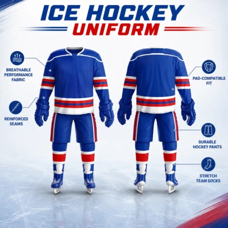 Custom Royal Blue Ice Hockey Uniform Set - Image 3