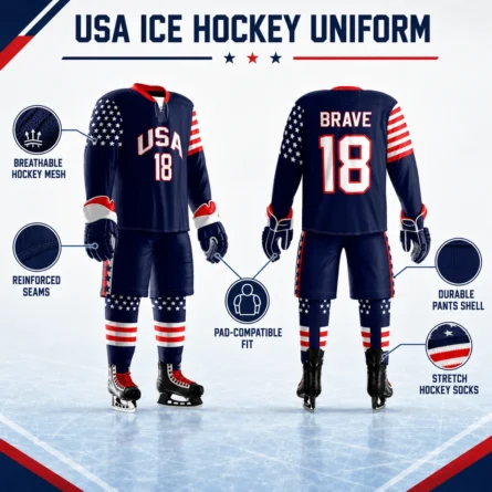 Custom USA Ice Hockey Uniform Set - Image 3