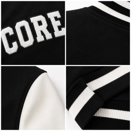 CORE Black & White Chenille Varsity Jacket - Image 2