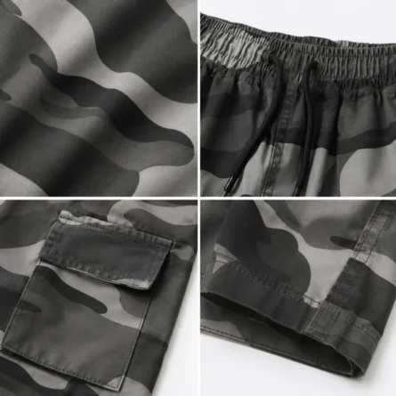 Custom Urban Grey Camo Cargo Shorts - Image 2