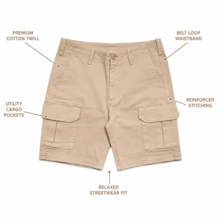 Premium Cotton Cargo Shorts - Image 3