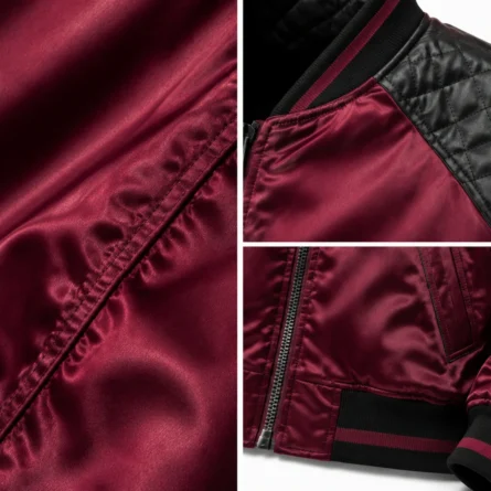 Custom Women Satin Bomber Jacket - Image 2