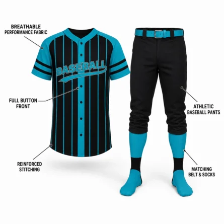 custom pinstripe baseball uniform set - Image 4