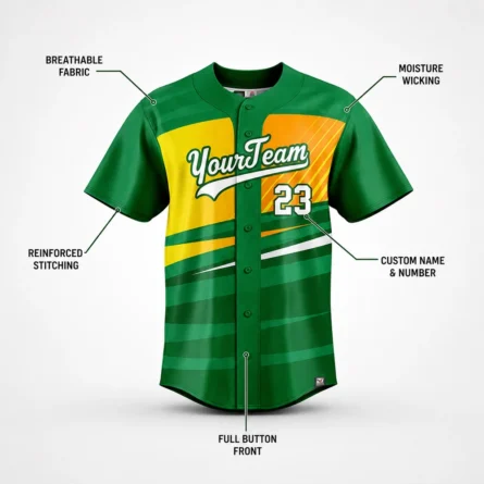 Custom Green Baseball Uniform Set - Image 4