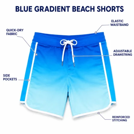 Custom Gradient Quick-Dry Beach Shorts - Image 4
