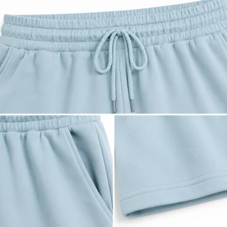 Women Powder Blue Essential Sweat Short - Image 2