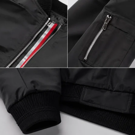 Custom Black MA-1 Bomber Jacket - Image 4