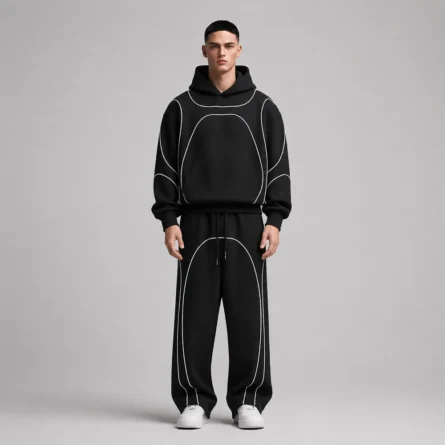 Custom Piping Wide-Leg Tracksuit - Image 2