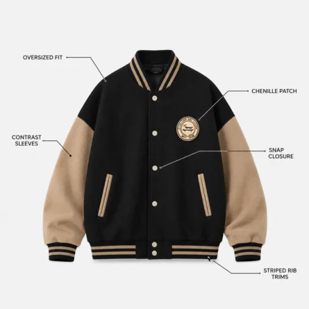 Custom Women Oversized Varsity Jacket - Image 2