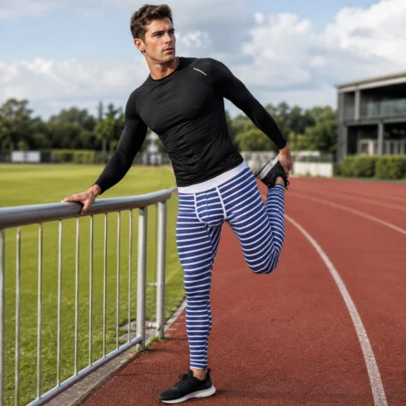 Custom Men striped Base Layer Leggings - Image 4