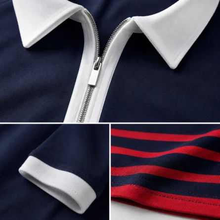 Custom Men Striped Polo Shirt - Image 4