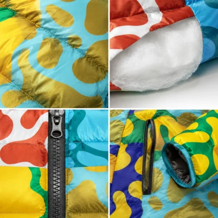 Multicolor Abstract Puffer Jacket - Image 5