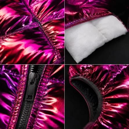 Magenta Sleeveless Puffer Vest - Image 5