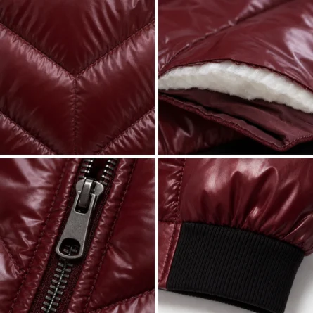 Women High-Shine Cropped Puffer Jacket - Image 5