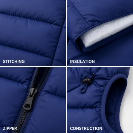 Custom Royal Blue Hooded Puffer Vest - Image 5