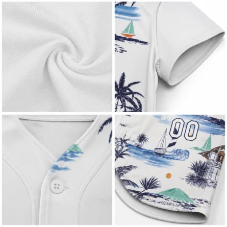 Custom Tropical Palm Tree Baseball Jersey - Image 5