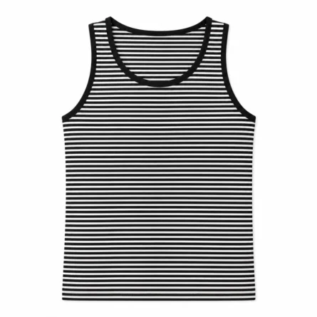 Custom Men Striped Cotton Tank Top