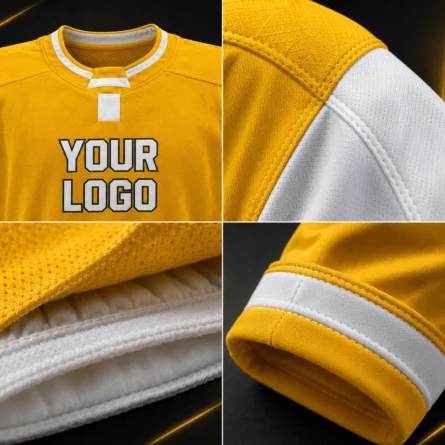 Custom Yellow Ice Hockey Uniform Set - Image 5