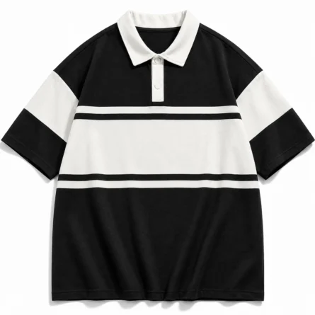 Color-Block Oversized Cotton Polo Shirt