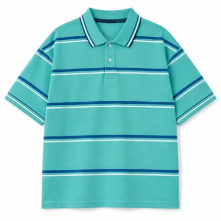 Custom Men Striped Cotton Polo Shirt