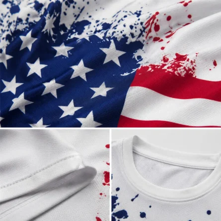 Custom American Flag Print T-Shirt - Image 5