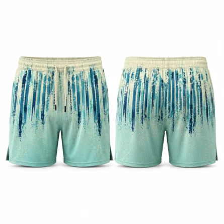 Custom Aqua Brushstroke Running Shorts