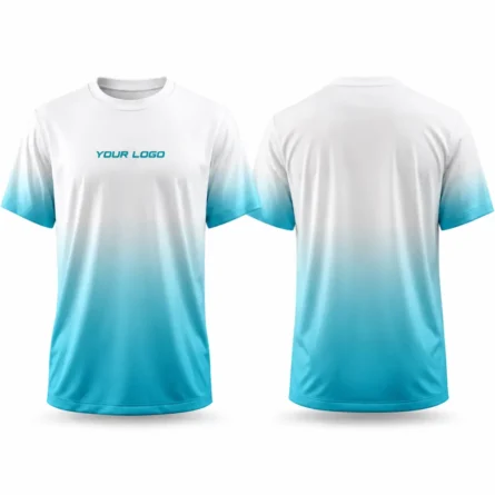 Custom Aqua Gradient Running Jersey
