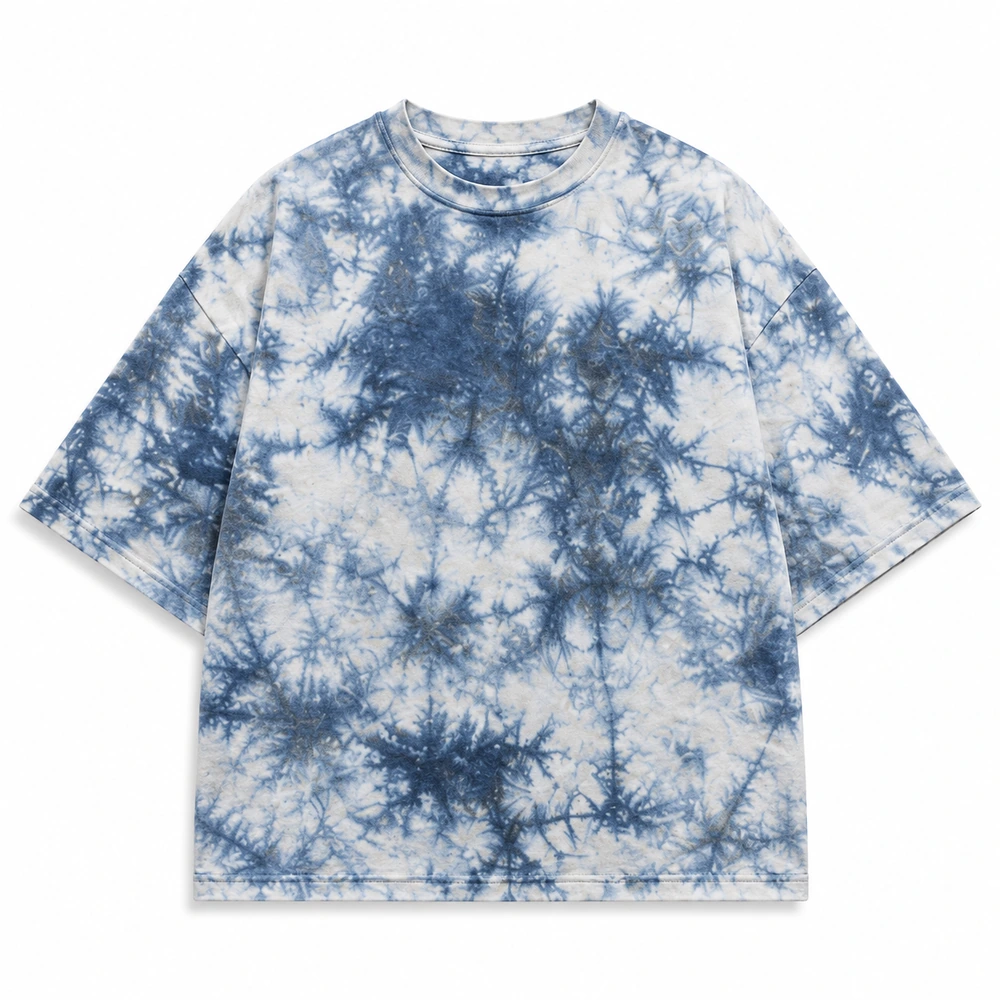 Custom Blue Ice Tie-Dye Oversized  T-Shirt