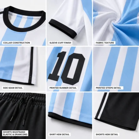 Custom Argentina Soccer Uniform Set - Image 2