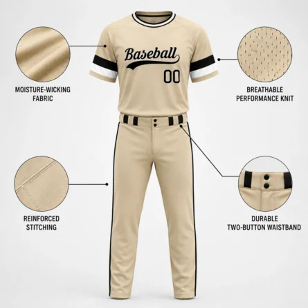 Custom Sandstone Baseball Uniform Set - Image 3