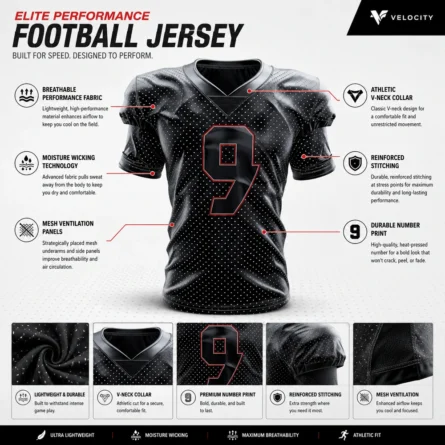 Custom American football Dotted Mesh jersey - Image 5