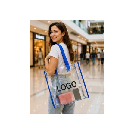 Custom Clear PVC Shopping Tote Bag - Image 2