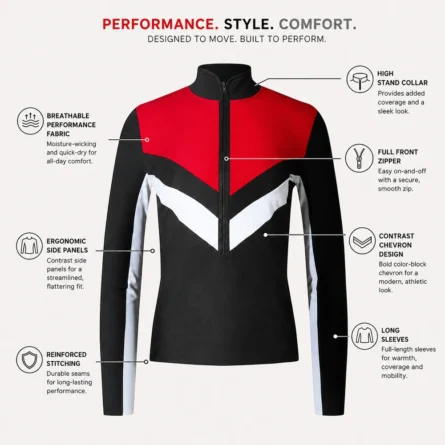 Custom Women Quarter Zip Base Layer Shirt - Image 3