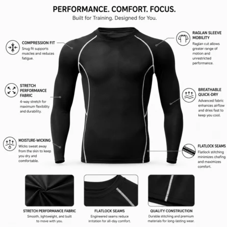 Custom Premium Men Compression Shirt - Image 3