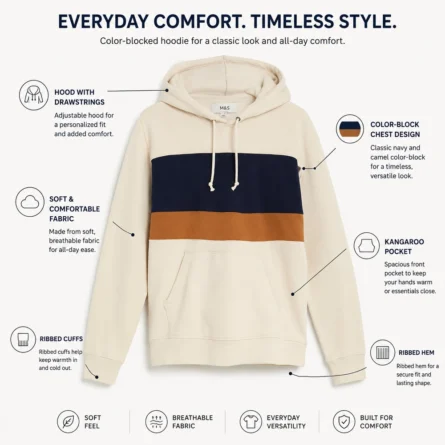 Custom Men Color-Block Hoodie - Image 2