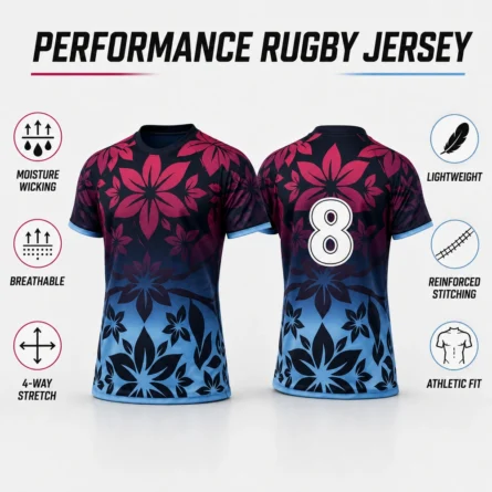 Custom Floral Rugby Jersey - Image 3