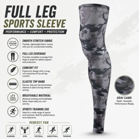 Custom Gray Camo Calf Compression Sleeves - Image 3