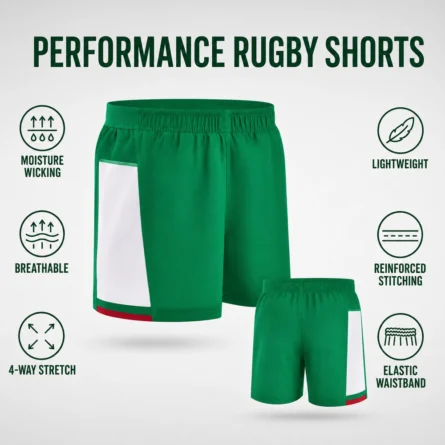 Custom Rugby Shorts With Panel - Image 5