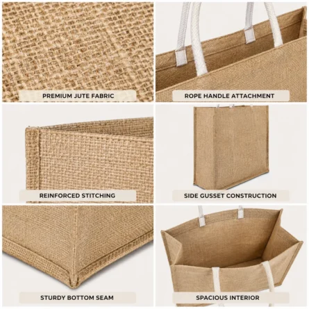 Custom Natural Jute Shopping Tote Bag - Image 2