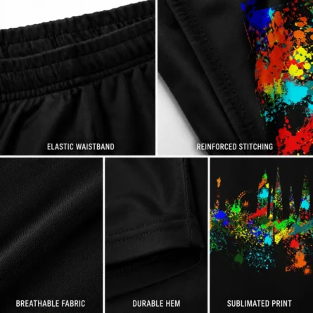 Custom Paint-Splash Rugby Shorts - Image 3
