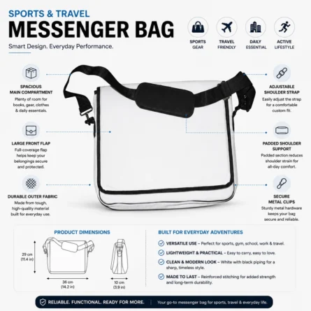 Custom Sports Messenger Bag - Image 3