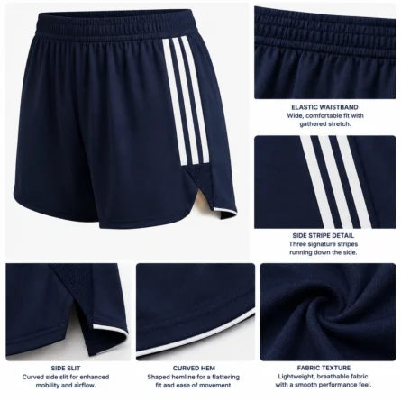 Custom Women Side Stripe Soccer Short - Image 2