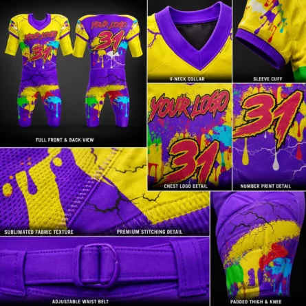 Custom Camo American Football Uniform Set - Image 2