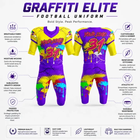 Custom Camo American Football Uniform Set - Image 4