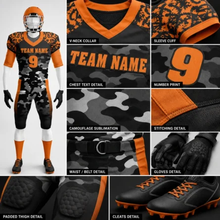 Custom Camo American Football Uniform Set - Image 2
