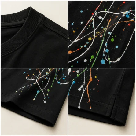 Paint-Splatter Oversized Cotton T-Shirt - Image 2