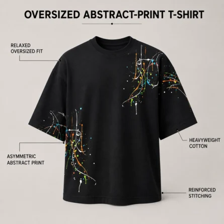 Paint-Splatter Oversized Cotton T-Shirt - Image 4