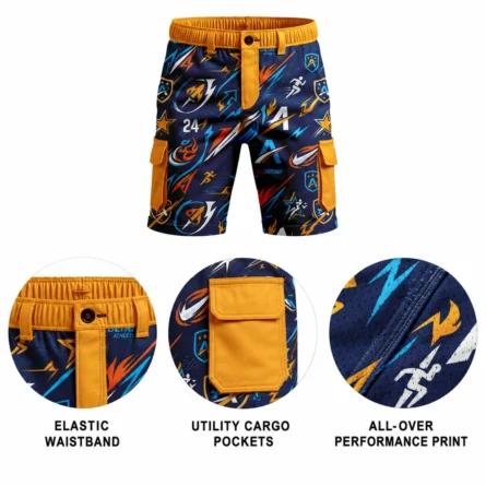 Men All-Over Print Cargo Shorts - Image 4